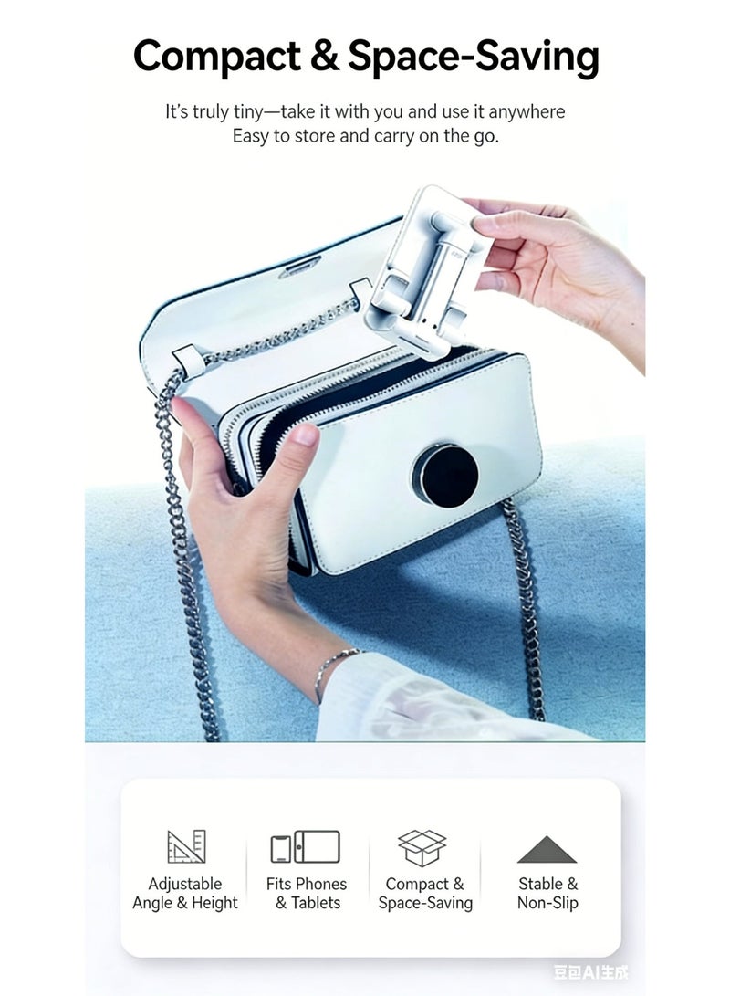 Foldable Retractable Phone & Tablet Stand - Portable Desktop Holder For Live Streaming And Hands-Free Use - Image 3